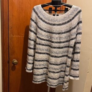 Style & Co. Black and White Striped Sweater